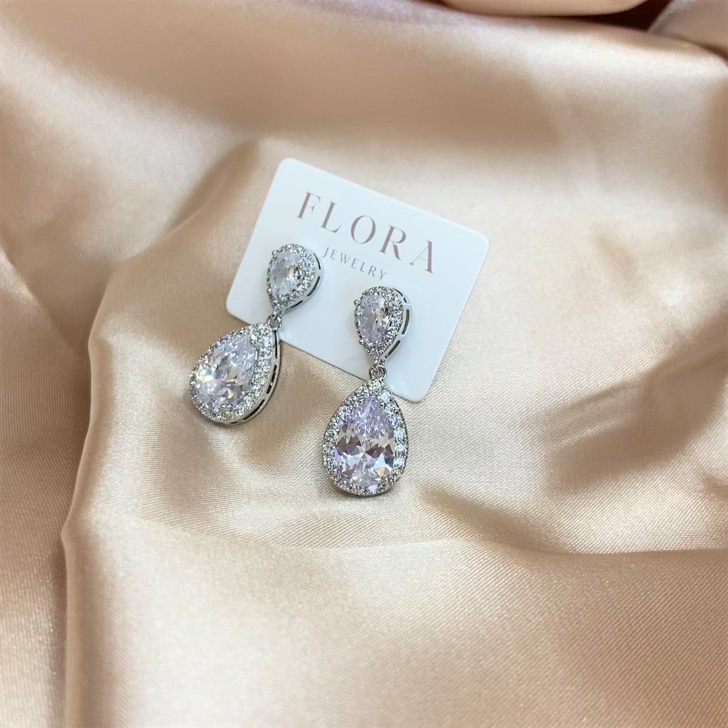 crystal drop earrings for bride