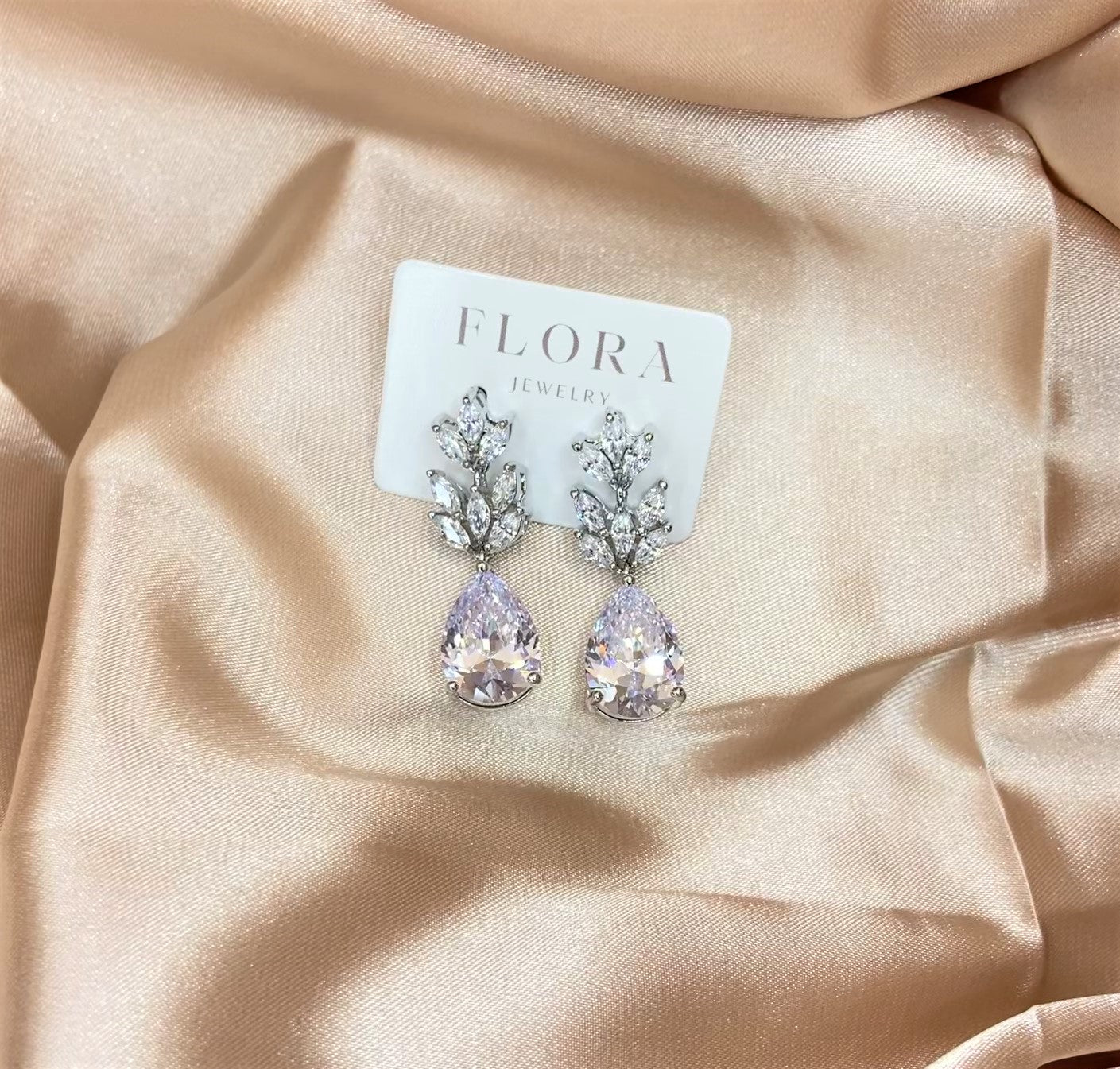 Silver Drop Earrings for Women Bridesmaid