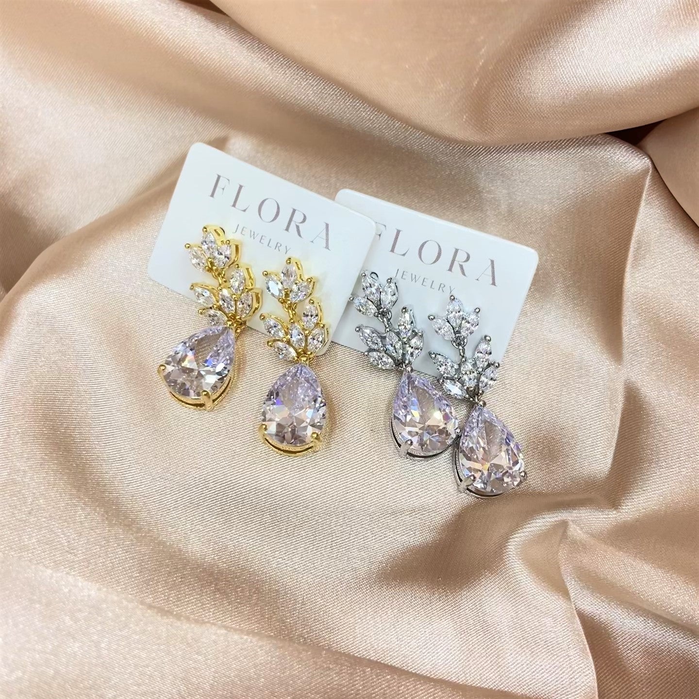 Gold and Silver earrings for bridal party
